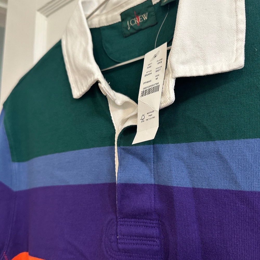 Jcrew Mens short sleeve rugby polo M